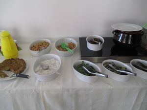 vegan buffet table at Terazza Einaudi in Ravenna