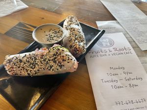 Summer rolls  at Fruits & Roots in Stuart