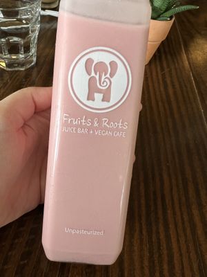 Strawberry mylk  at Fruits & Roots in Stuart