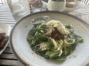 The best zoodle noodle salad ever.   at Fruits & Roots in Stuart