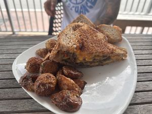 Smashburger with potatoess  at Fruits & Roots in Stuart