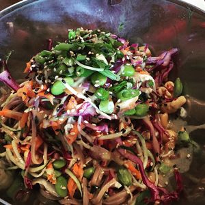 Asian noodle salad at Fruits & Roots in Stuart