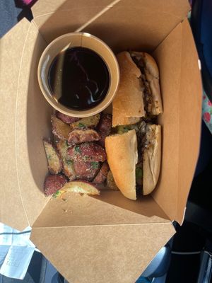 French Dip with Wedge Potatoes   at Fruits & Roots in Stuart