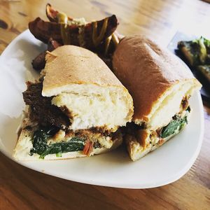 Vegan Eggplant Parmesan... sooo delicious  at Fruits & Roots in Stuart