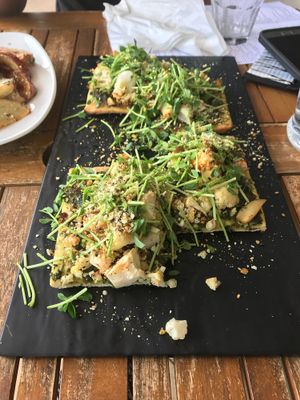 Califlower flatbread  at Fruits & Roots in Stuart