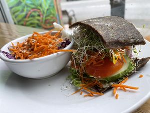 Half raw sandwich with raw slaw - so good   at Eternal Abundance in Vancouver