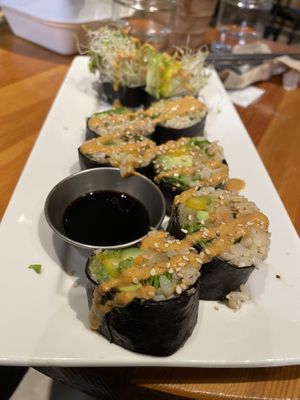 Spicy kimchi roll  at Eternal Abundance in Vancouver