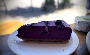 Raw blueberry lemon pie tastes terrible   at Eternal Abundance in Vancouver