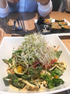 Raw pad thai with zucchini noodles. This one was less impressive than others.  at Eternal Abundance in Vancouver