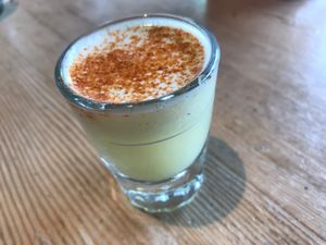 Lemon ginger cayenne shot  at Eternal Abundance in Vancouver