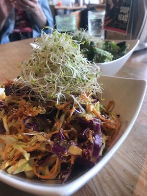 Raw slaw and kale ceasar  at Eternal Abundance in Vancouver