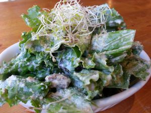 kale Caesar salad side at Eternal Abundance in Vancouver