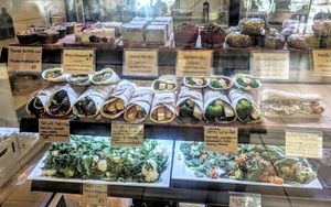Premade tofu and felafel wraps, salads and desserts. at Waratah Organics in Upper Ferntree Gully