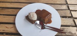 Sticky toffee cake at Bindicafe in Amersfoort