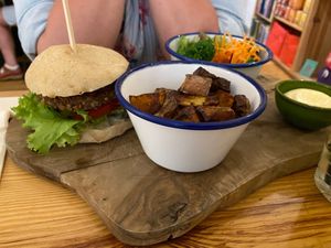 Burger (Made of beans) at Bindicafe in Amersfoort