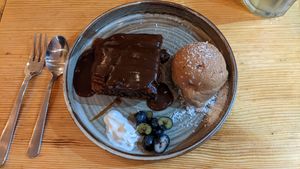 Caramel cake with Snickers ice cream (this was excellent) at Bindicafe in Amersfoort