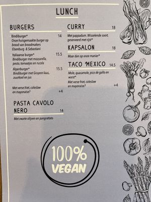 Menue  at Bindicafe in Amersfoort