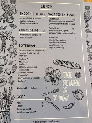 Menue  at Bindicafe in Amersfoort