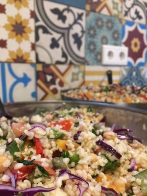 Lovely bulgur salade with soup  at Bindicafe in Amersfoort