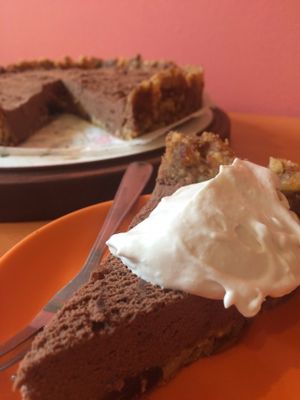 chocolate coconut walnut pie with cococream at Bindicafe in Amersfoort