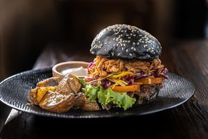 666 Spicy Jackfruit Burgerrs  at Kismet Bar & Kitchen  in Ubud