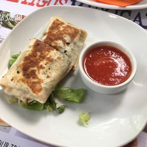 tapas section: mini tortilla filled with mushrooms and spinach at Amigos in Skopje