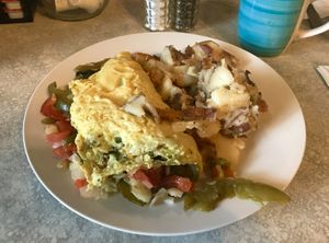 Vegan veg omelette  at Annamarie's Place in Royersford