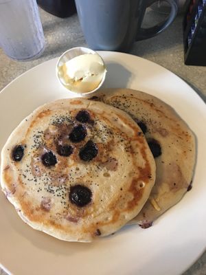 Lemon blueberry poppyseed vegan pancakes 🥞 with their homemade vegan butter. Absolutely delicious! at Annamarie's Place in Royersford