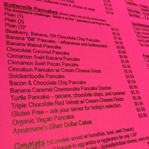 Organic Vegan Pancakes on the menu at Annamarie's Place in Royersford