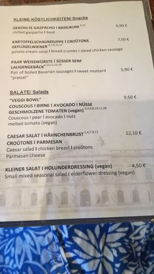 Menu at Nanoosh in Berlin