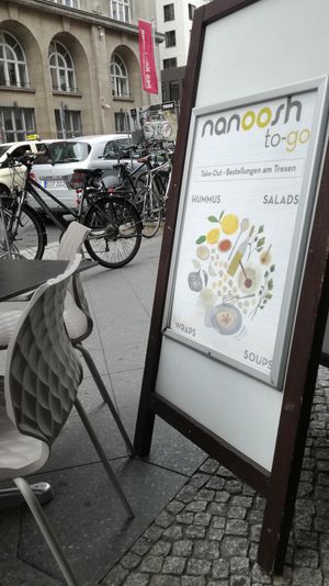 Outside seating at Nanoosh in Berlin