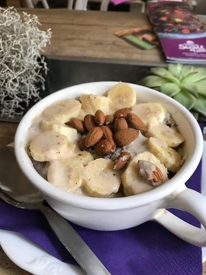 raw coconut yoghurt with caramel at Sweet Secret of Raw in Prague