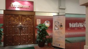 Entrance at Annalakshmi Restaurant in Central Singapore