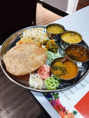 Buffet style  at Annalakshmi Restaurant in Central Singapore