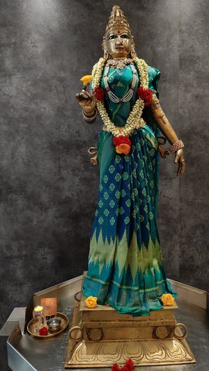 Hindu Goddess at Annalakshmi Restaurant in Central Singapore