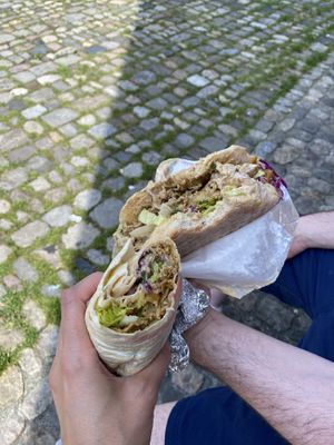 Döner wrap and pocket at Kervan in Konstanz