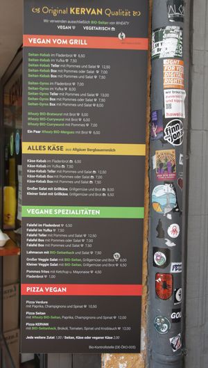 Speisekarte / Menu at Kervan in Konstanz