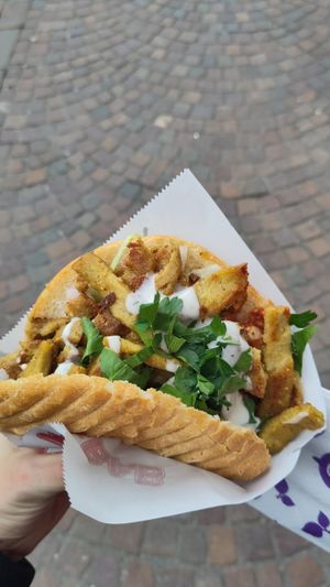 Lentil Gyros in Bread at Kervan in Konstanz