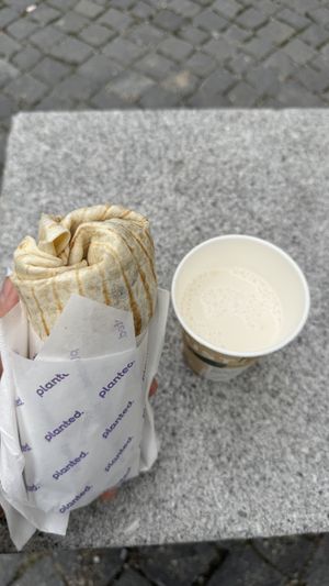 Seitan Kebab und veganer Ayran  at Kervan in Konstanz