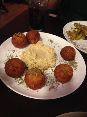 Falafel with hommus. at Barao Natural - B3 in Sao Paulo