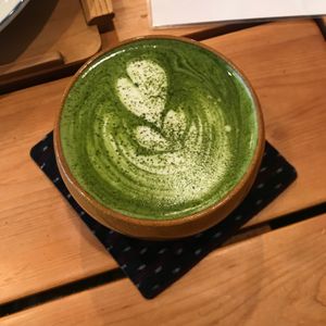Soy matcha latte at Phalam Cafe in Kyoto