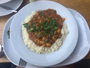 moroccan stew with couscous   at Market - Dizengoff in Tel Aviv