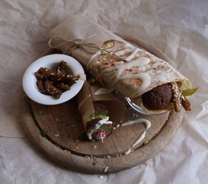 Seitan and Falafel Wrap at Veggie Bro in Vladimir