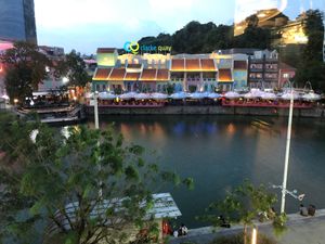 Beautiful riverside view at nomVnom Bistro - Clarke Quay in Central Singapore