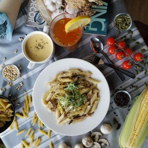Truffle Mushroom Pasta Combo Set at nomVnom Bistro - Clarke Quay in Central Singapore