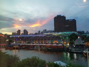 Clarke Quay romantic river view at nomVnom Bistro - Clarke Quay in Central Singapore