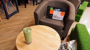 iced matcha latte at nomVnom Bistro - Clarke Quay in Central Singapore