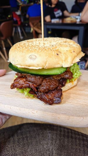 Temptation satay tempeh burger at nomVnom Bistro - Clarke Quay in Central Singapore