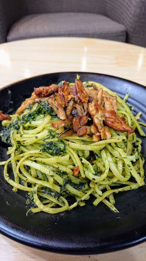 spinach mushroom linguine at nomVnom Bistro - Clarke Quay in Central Singapore