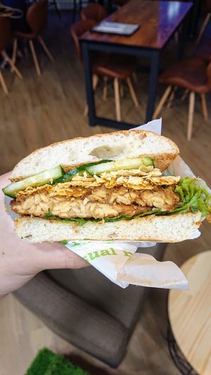 rendang tempeh burger at nomVnom Bistro - Clarke Quay in Central Singapore
